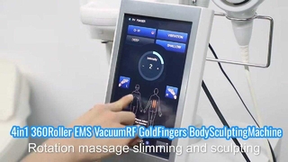 4in1 شد الوجه 360 الأسطوانة EMS فراغ RF آلة نحت الجسم بالأصابع الذهبية