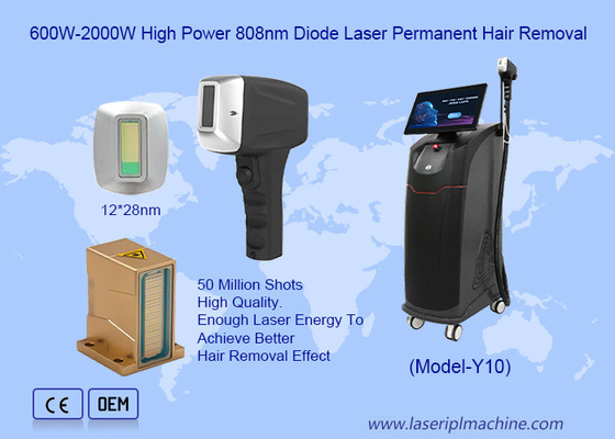 500W-1600W 4 أطوال موجة لجميع ألوان البشرة 808nm آلة إزالة الشعر بالليزر