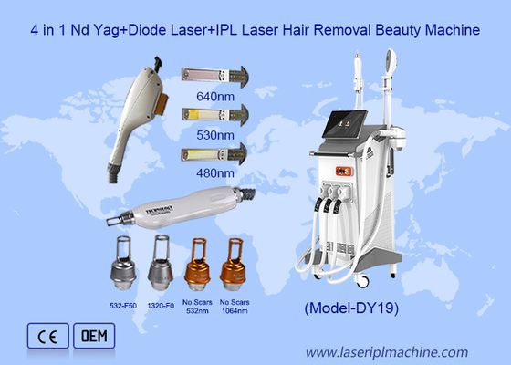 3 IN 1 Nd Yag 808nm الديود ليزر إزالة الشعر الوشم IPL آلة علاج حب الشباب