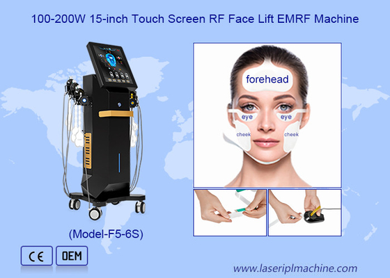مساحة الشعر العمودية 6 مقبضات RET FACE EMS جهاز تحفيز العضلات