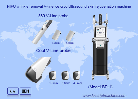 إزالة التجاعيد HIFU V Line Ice Cryo Ultrasound آلة تجديد الجلد
