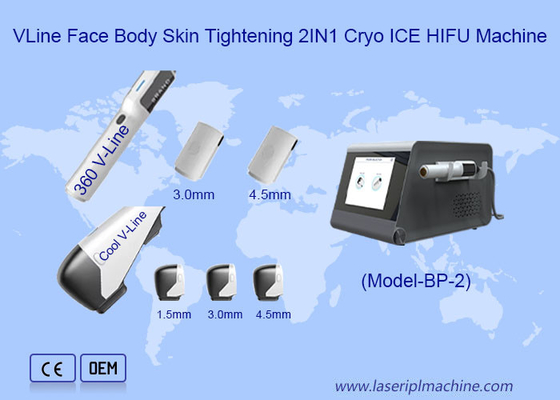 VLine وجه الجسم مكافحة الشيخوخة تشديد الجلد 2IN1 Cryo ICE جهاز HIFU