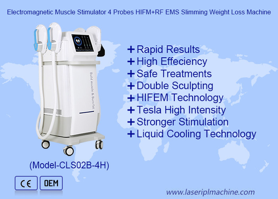 المحفز الكهرومغناطيسي للعضلات 4 مسبار HIFM RF EMS آلة فقدان الوزن