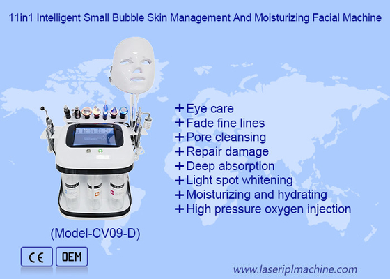 رفع الوجه ترطيب الوجه فقاعة الأكسجين RF Hydro Microdermabrasion LED Machine