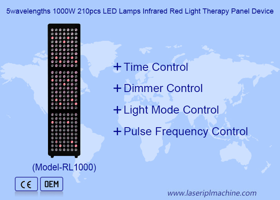 5 أطوال موجية 1000 واط 21 قطعة مصابيح LED جهاز لوحة العلاج بالضوء الأحمر بالأشعة تحت الحمراء
