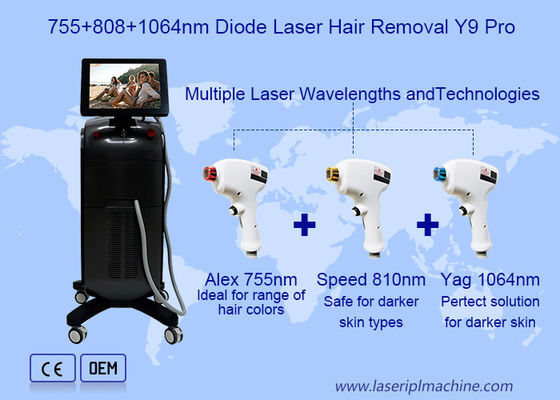 قناة الميكروفون 4d 755 808 1064nm آلة إزالة الشعر الليزر