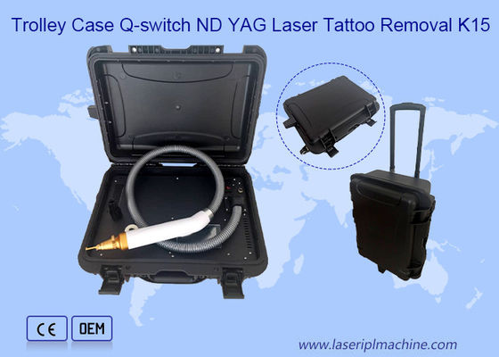 كيس العربة 1064nm 532nm 1320nm Q Switch Nd Yag ليزر إزالة الوشم