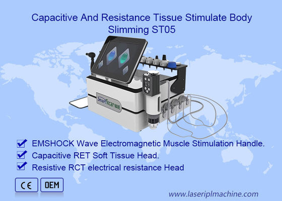 3 في 1 Smart Tecar Pain Relief العلاج الطبيعي آلة Ems Shockwave لعلاج الضعف الجنسي