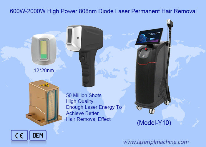 500W-1600W 4 أطوال موجة لجميع ألوان البشرة 808nm آلة إزالة الشعر بالليزر