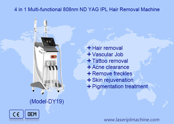 Q Switch 3 in 1 Nd Yag + Diode Laser + IPL Laser إزالة الشعر آلة التجميل