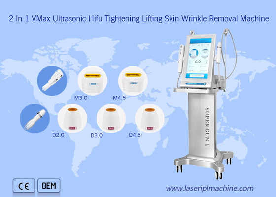 2 في 1 Vmax Ultrasound Hifu Beauty Machine Face Lifting 7d