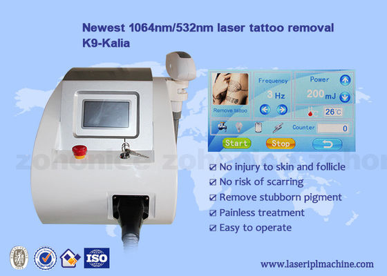 سعر جيد Portable Mini nd yag Laser 1064nm / 532nm Wavelength Tattoo Removal Machine الانترنت