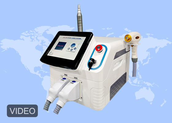 إزالة الوشم بالليزر Nd Yag 808nm إزالة الشعر بالليزر ديود وPico Laser 2 في 1