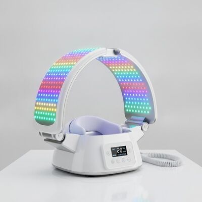 سعر جيد مكافحة الشيخوخة إعادة نمو الشعر 273pcs 7 لون مزدوج PDT LED العلاج الضوئي آلة متصل