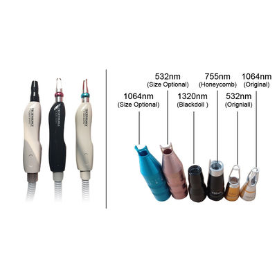 سعر جيد 1064 532 1320 755nm تجديد البشرة Q مبدلة Nd Yag ليزر المقبض الانترنت